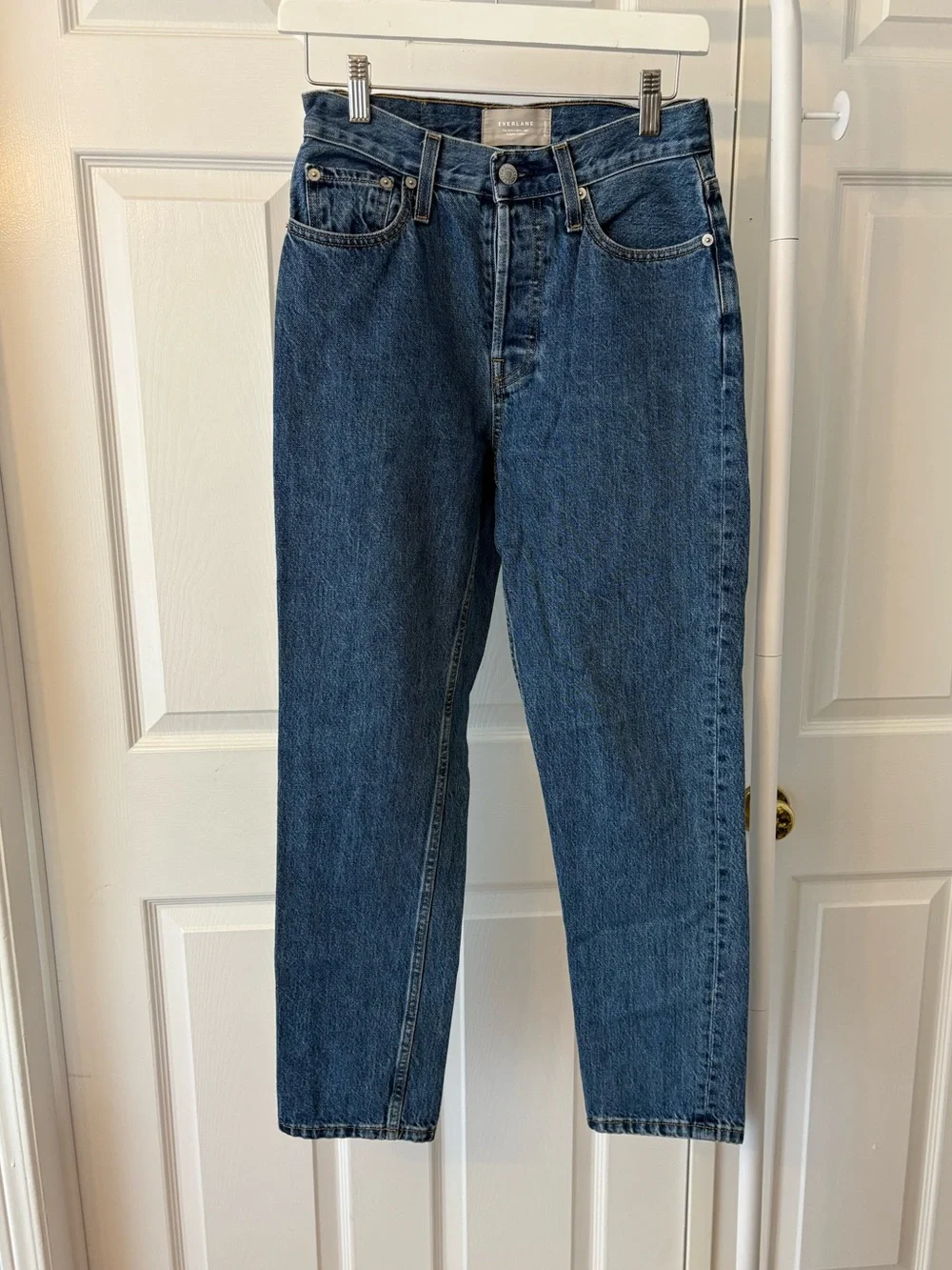 Everlane Highrise Blue The 90s Cheeky Jeans Size 25 Organic Cotton - Picture 10 of 13